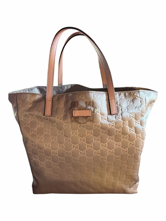 Gucci Handbags - Gucci GG Monogram Embossed Nylon Tote Bag Pink Bronze - 282439
